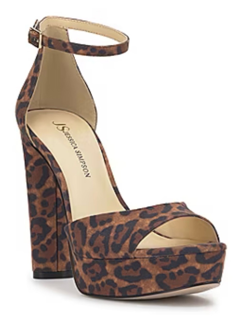 Jessica Simpson Leopard-Print Platform Sandal in Brown and Black